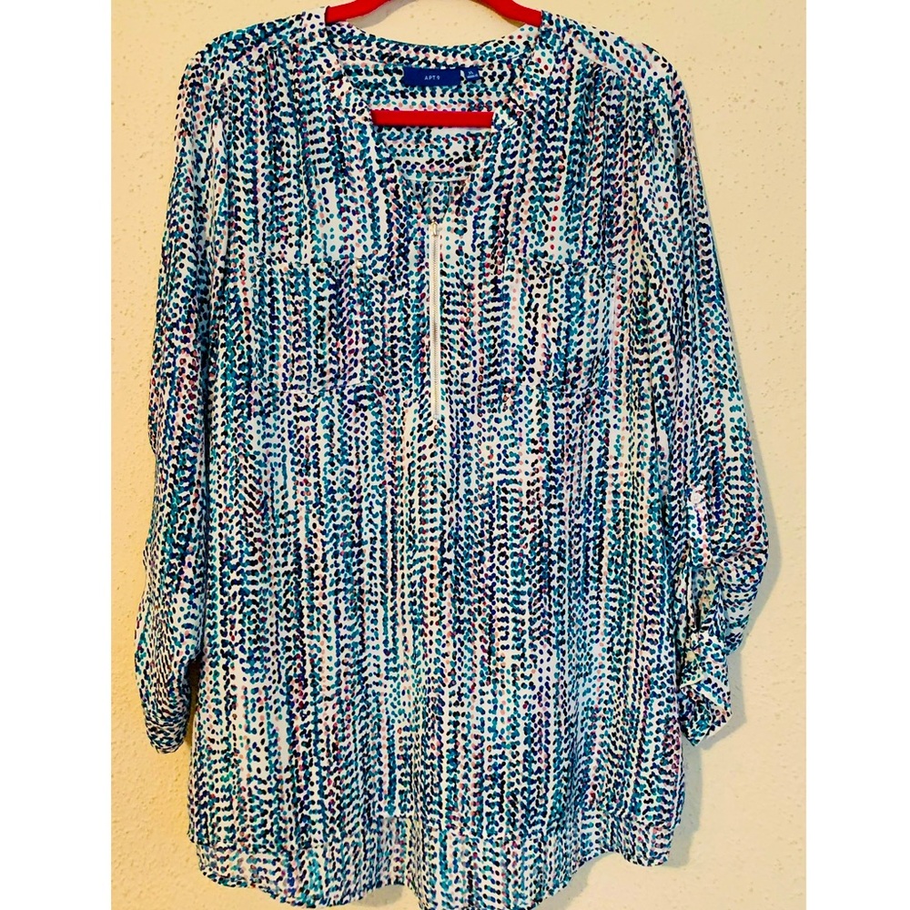Apt 9 Tunic Roll Up Sleeve Top
